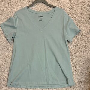 Pact Sky Blue V-Neck Tee